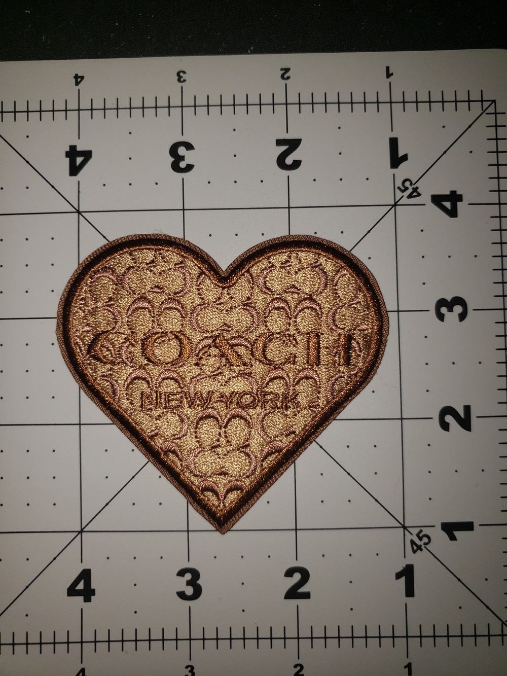 Coach Metallic Rose Heart Patch
